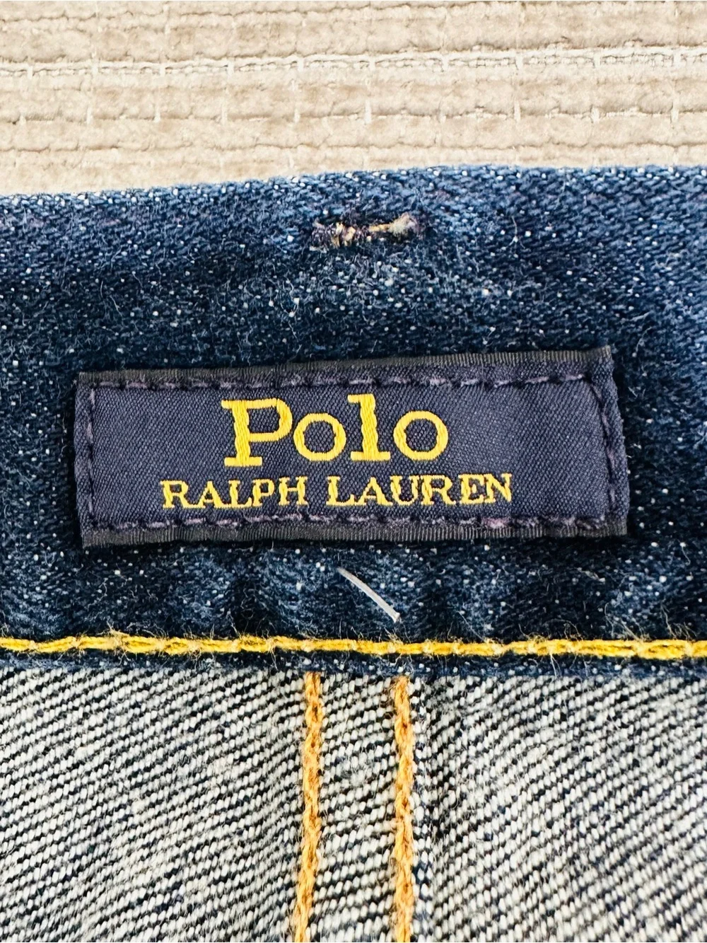 Polo Ralph Lauren Men's Dark Indigo Blue Denim Jeans Authentic Size 44x32
